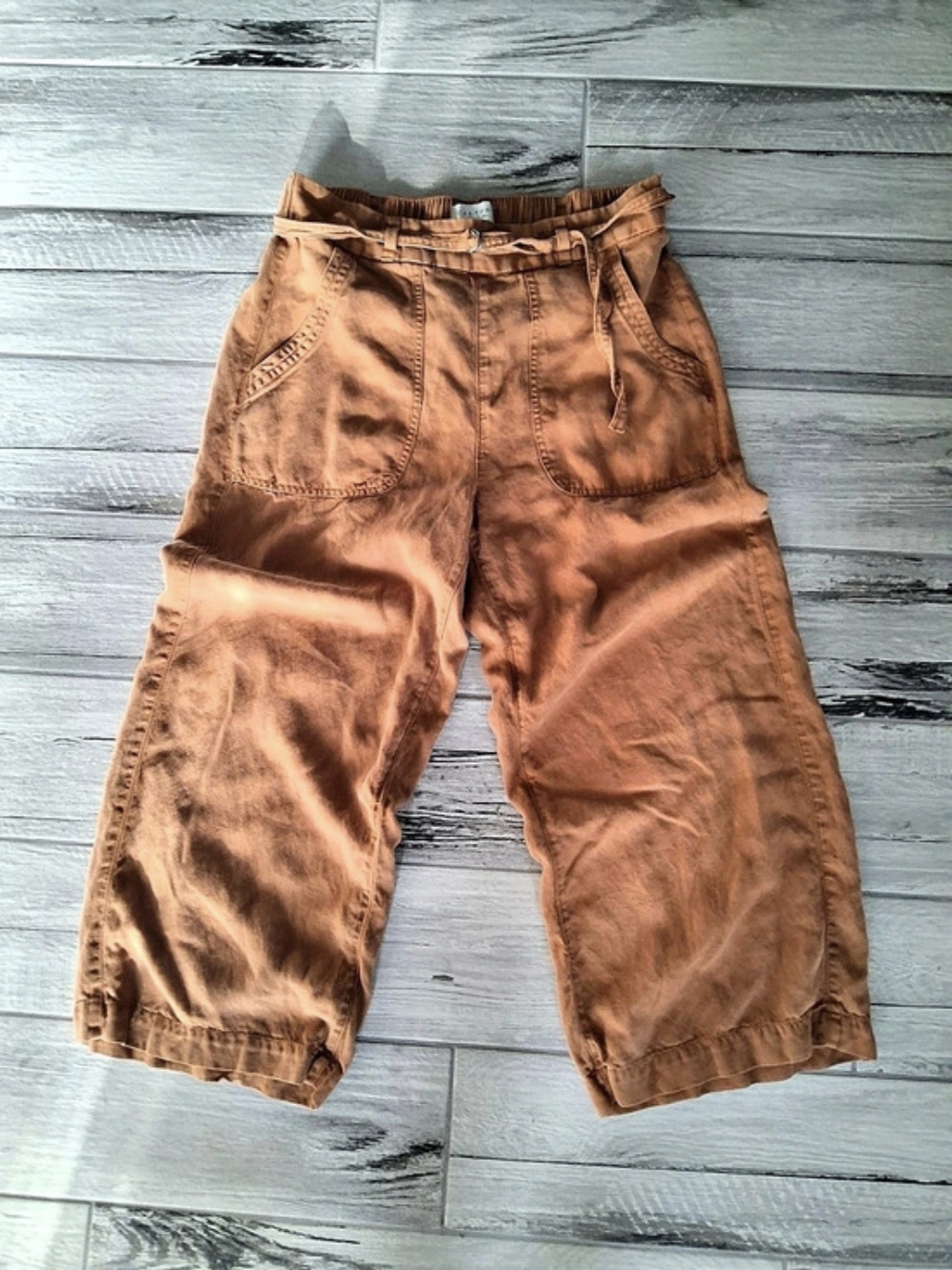 Calypsa Wide Leg Pants in Brown Size Medium